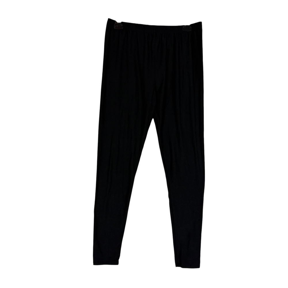Lidy Leggings Womens XL Black Solid Mid Rise Ankle Stretch Lightweight Knit